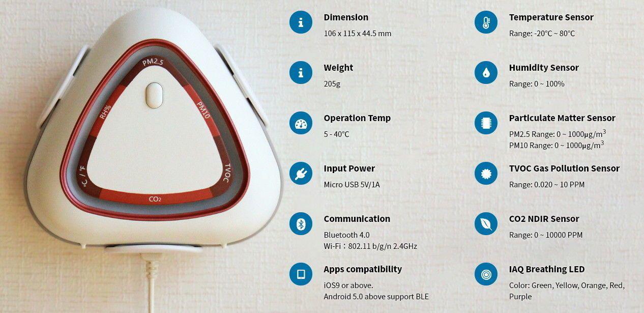 Air Mentor 2 Indoor WiFi Wireless 6-in-1 Air Quality Monitor (8099-AP) - Image 2