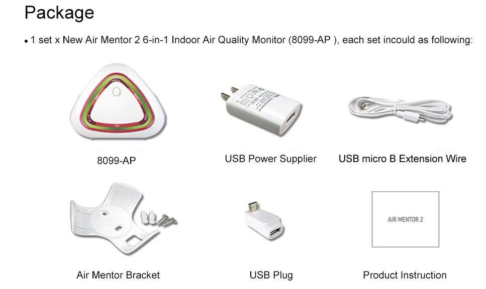 Air Mentor 2 Indoor WiFi Wireless 6-in-1 Air Quality Monitor (8099-AP) - Image 3