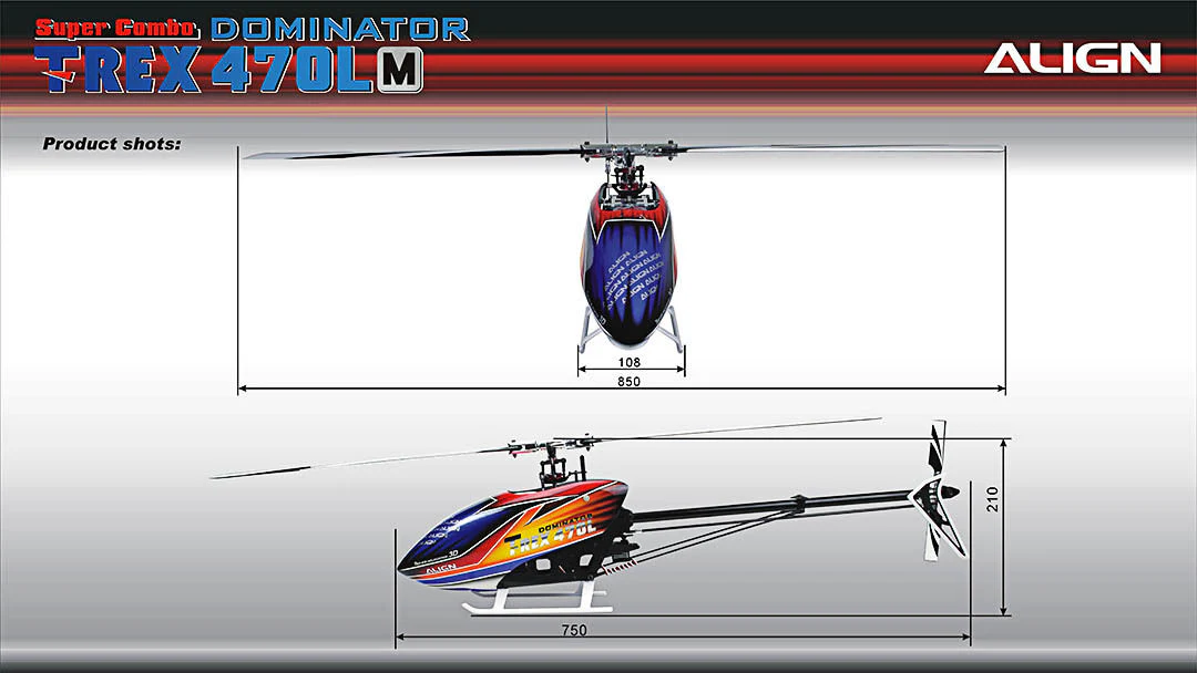 ALIGN RH47E01XW (or RH47E07XW) T-REX 470LM Super Combo Helicopter - Image 2