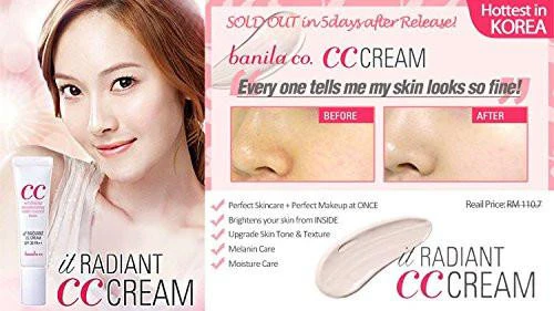 BANILA CO. It Radiant Cc Cream SPF30 PA++ 30ml Makeup Face Primer - Image 3
