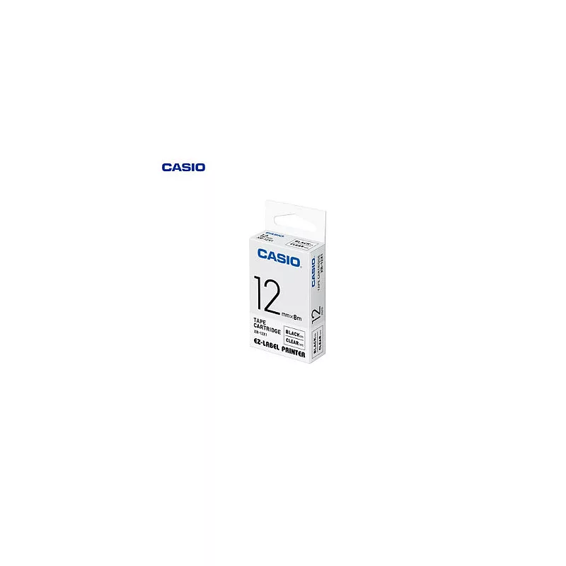 CASIO標籤機色帶12mm透明底黑字