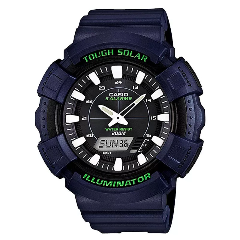 CASIO 驅動飆悍太陽王運動腕錶-藍