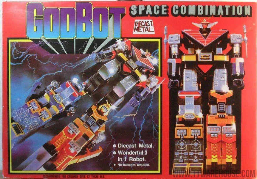 GODBOT SPACE COMBINATION Taiwan Version 1980 Chogokin Die-Cast Metal Robot COMPLETE SET - Image 2