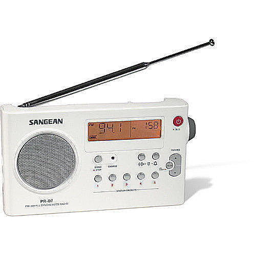 SANGEAN PR-D7 White PLL Digital SW/MW/FM Rechargeable Receiver 110V AC - Image 2