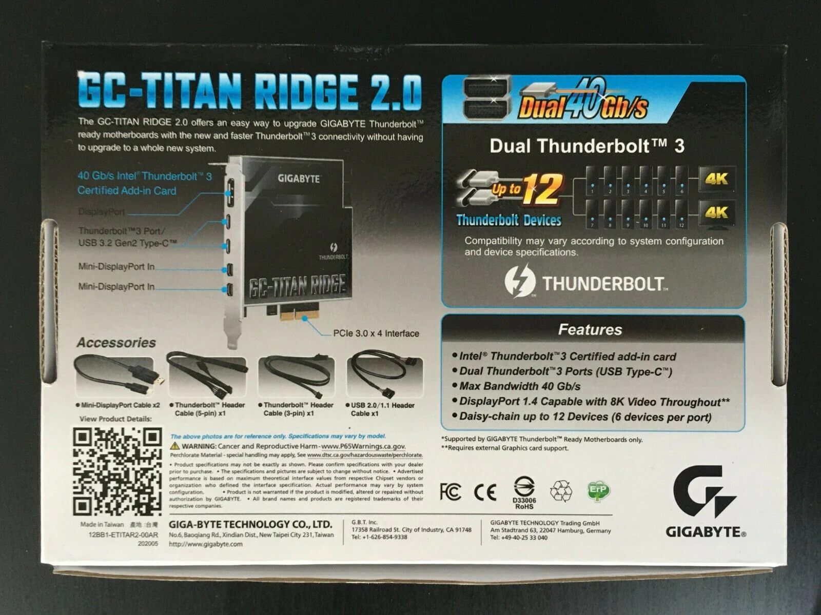 GIGABYTE GC-TITAN RIDGE 2.0 Thunderbolt3 Certified PCI-E Expansion card - Image 2