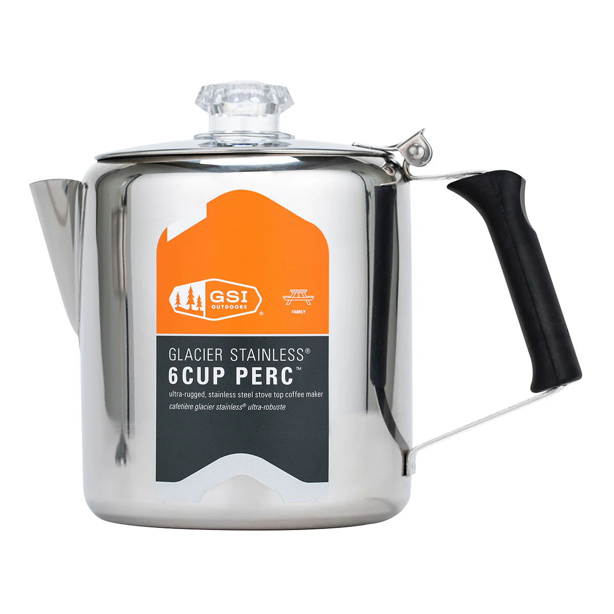 GSI Outdoors Glacier Stainless Steel Percolator / 6-Cup