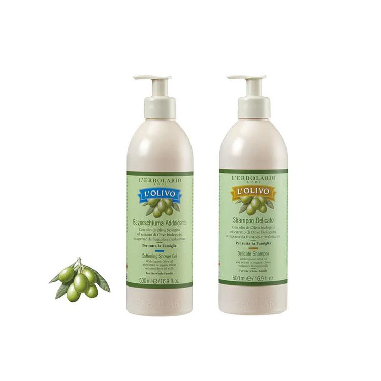 L’ERBOLARIO 蕾莉歐-橄欖舒活保濕沐浴乳500ml+洗髮精500ml-廠商直送