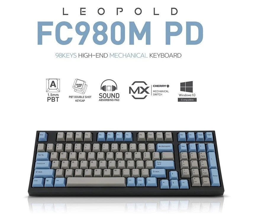 LEOPOLD FC980M PD Mechanical Keyboard Cherry MX Double Shot PBT Blue/Gray (MX BROWN/ MX BLUE) - Image 11
