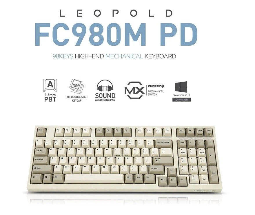 LEOPOLD FC980M PD Mechanical Keyboard Cherry MX Double Shot PBT White/Gray (MX RED / MX BROWN / MX BLUE) - Image 11