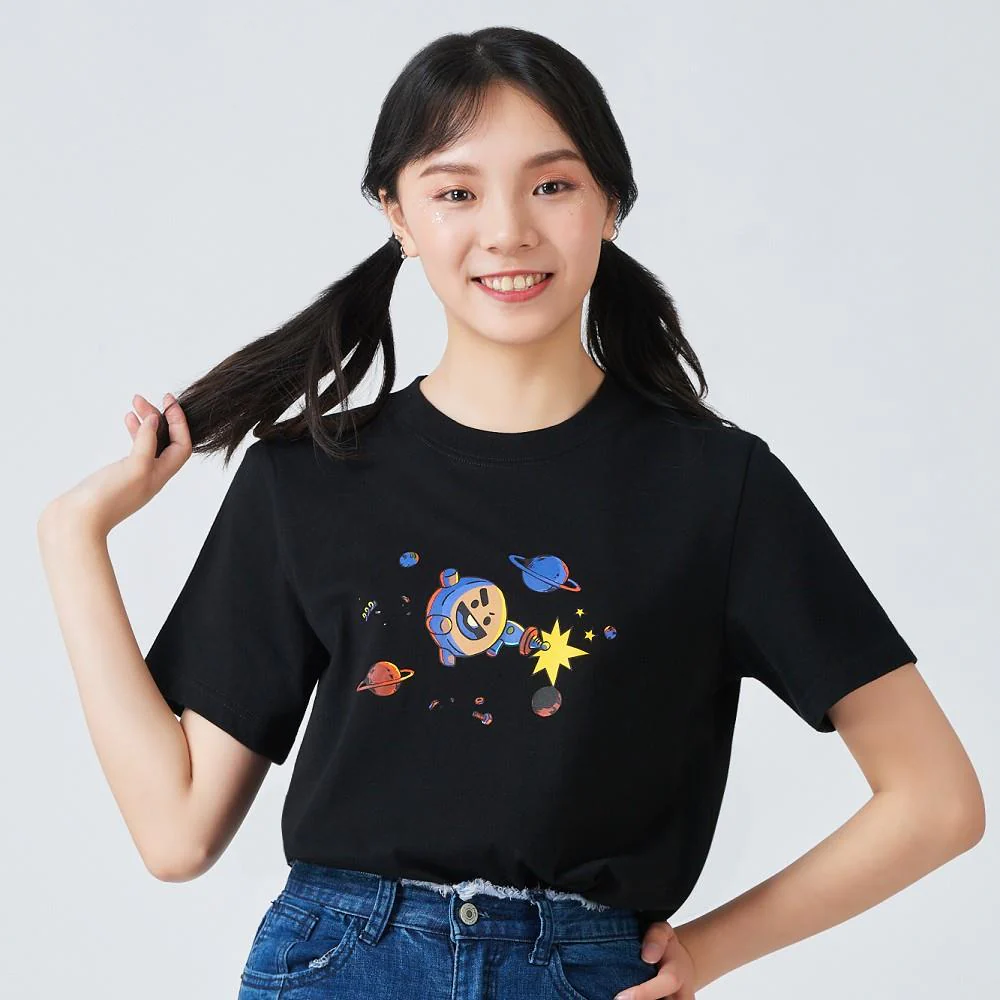 (LINE FRIENDS) BT21 SHOOKY 捍衛宇宙 正圖款短T(黑/SPACE SQUAD系列)