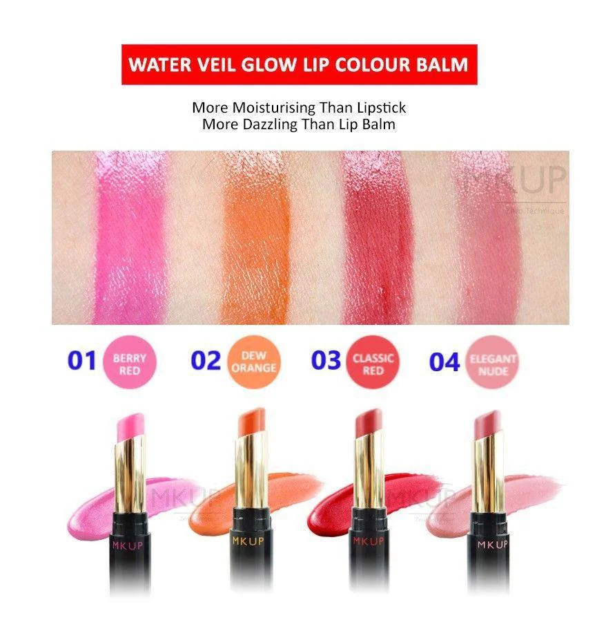 MKUP Water Veil Glow Lip Color Moisturizing Tinted Lip Balm 3g - Image 3
