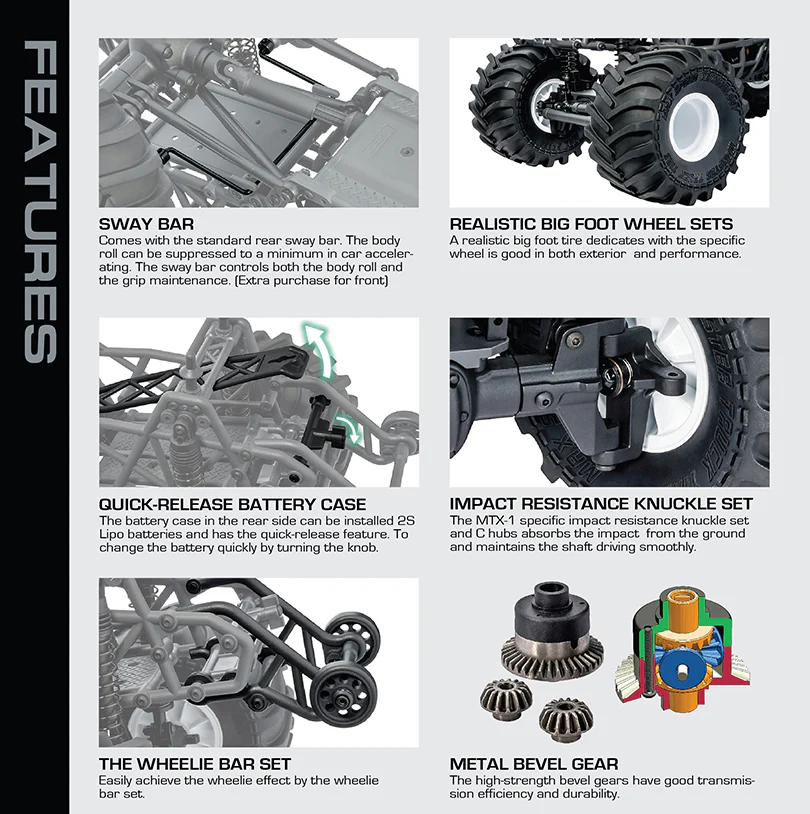 MST 531602W MTX-1 4WD 1/10 Monster Truck RTR - 2.4G - Image 8