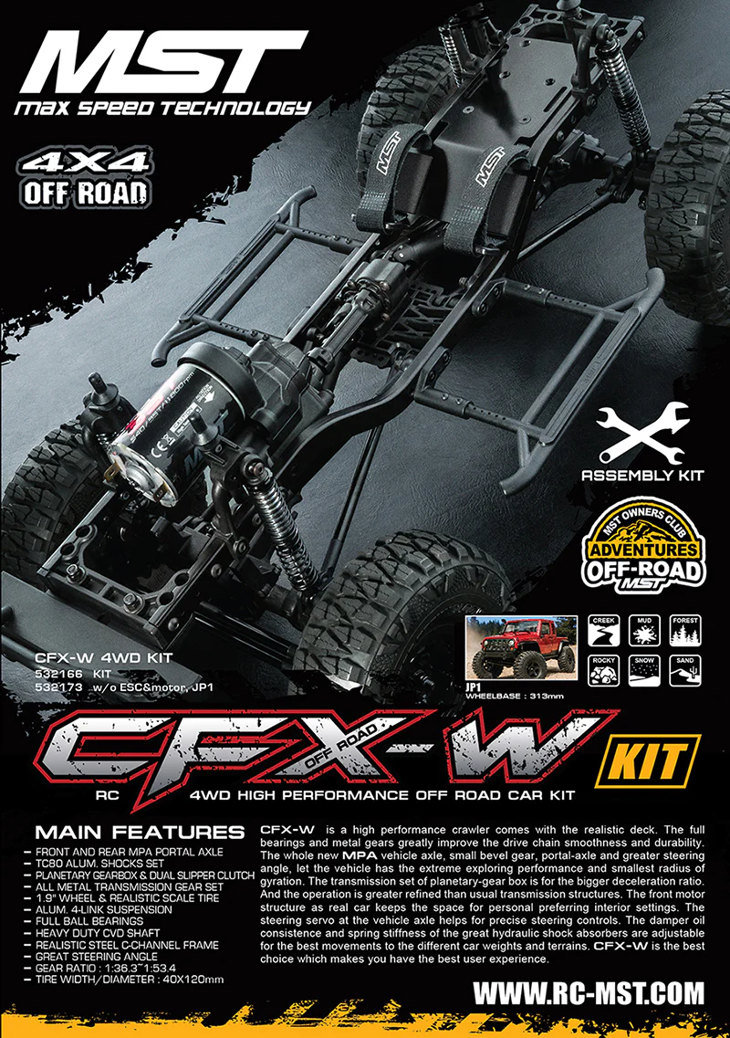 MST 532166 CFX-W 1/8 4WD KIT (w/o Electrics) - Image 6