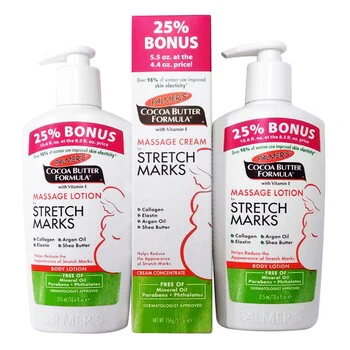 Palmer's Cocoa Butter Massage Lotion & Cream Set (Lotion 315ML X 2 Pack + Cream 156G X 1 Pack)