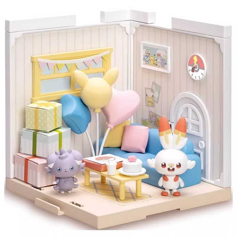 Pokemon 精靈寶可夢 Pokepeace House 寶可夢娃娃屋_ 休息室 (炎兔兒+妙喵)